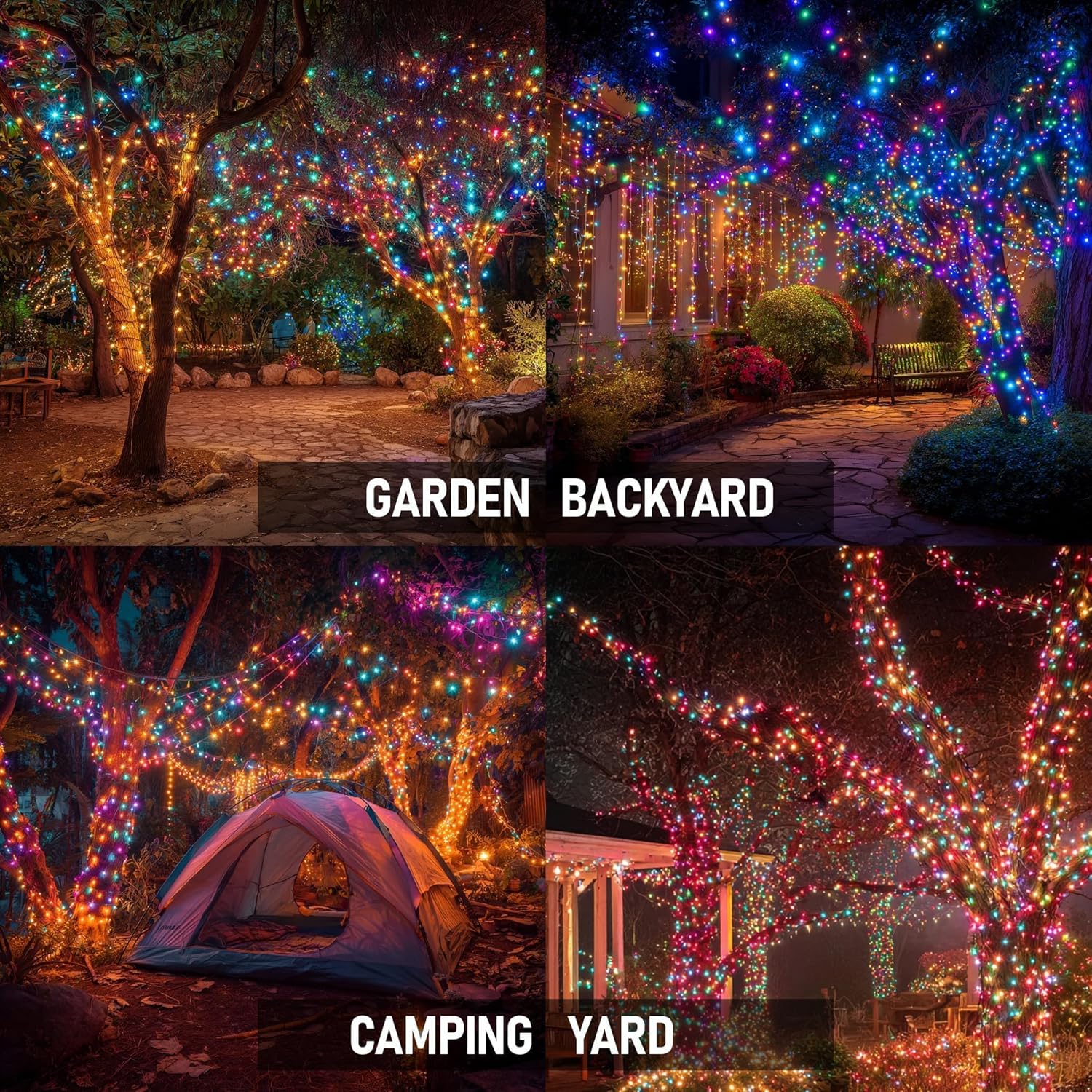 TW SHINE Christmas Lights, 600 LED 196FT Christmas String Lights Plug-in with 8 Modes Timer and Remote, Waterproof Outdoor Decorations for Bedroom Wedding Party Yard Tree Decor, Multi-Colored