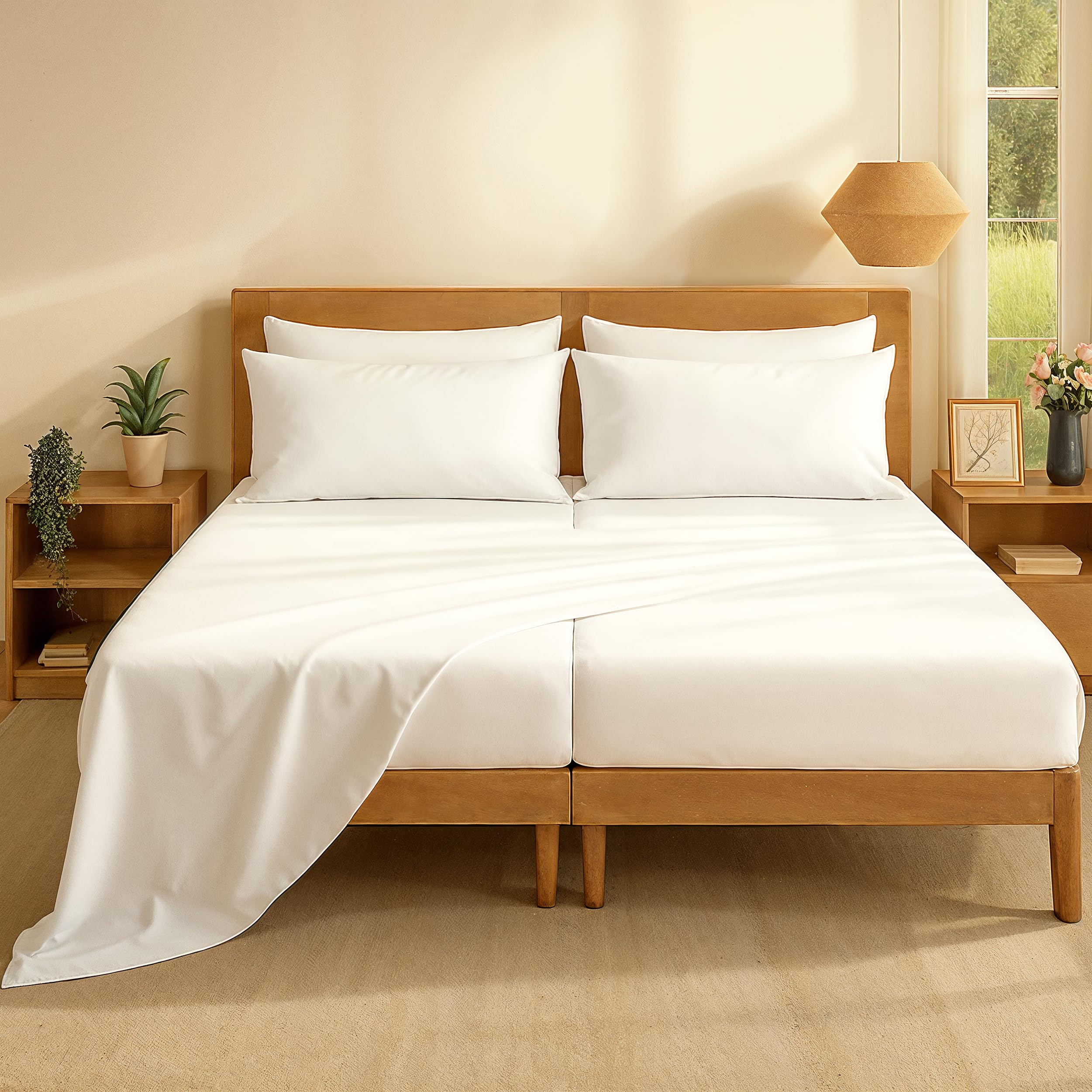 Casa Platino Percale Split King Sheets