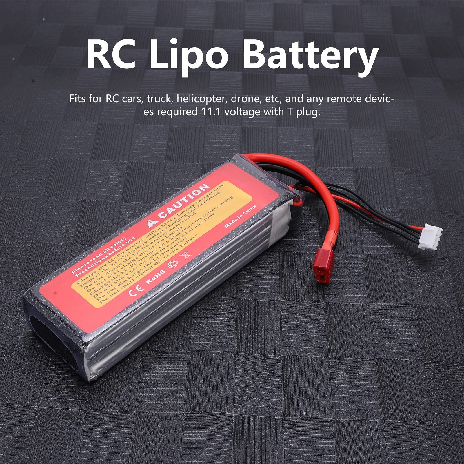 Akumulator Lipo 11.1V 5000mAh, Stabilna Konstrukcja dla Dronów z Helikopterem Samochodowym RC, Akumulator z wtyczką 40C do Dronów z Samolotami Samochodowymi RC