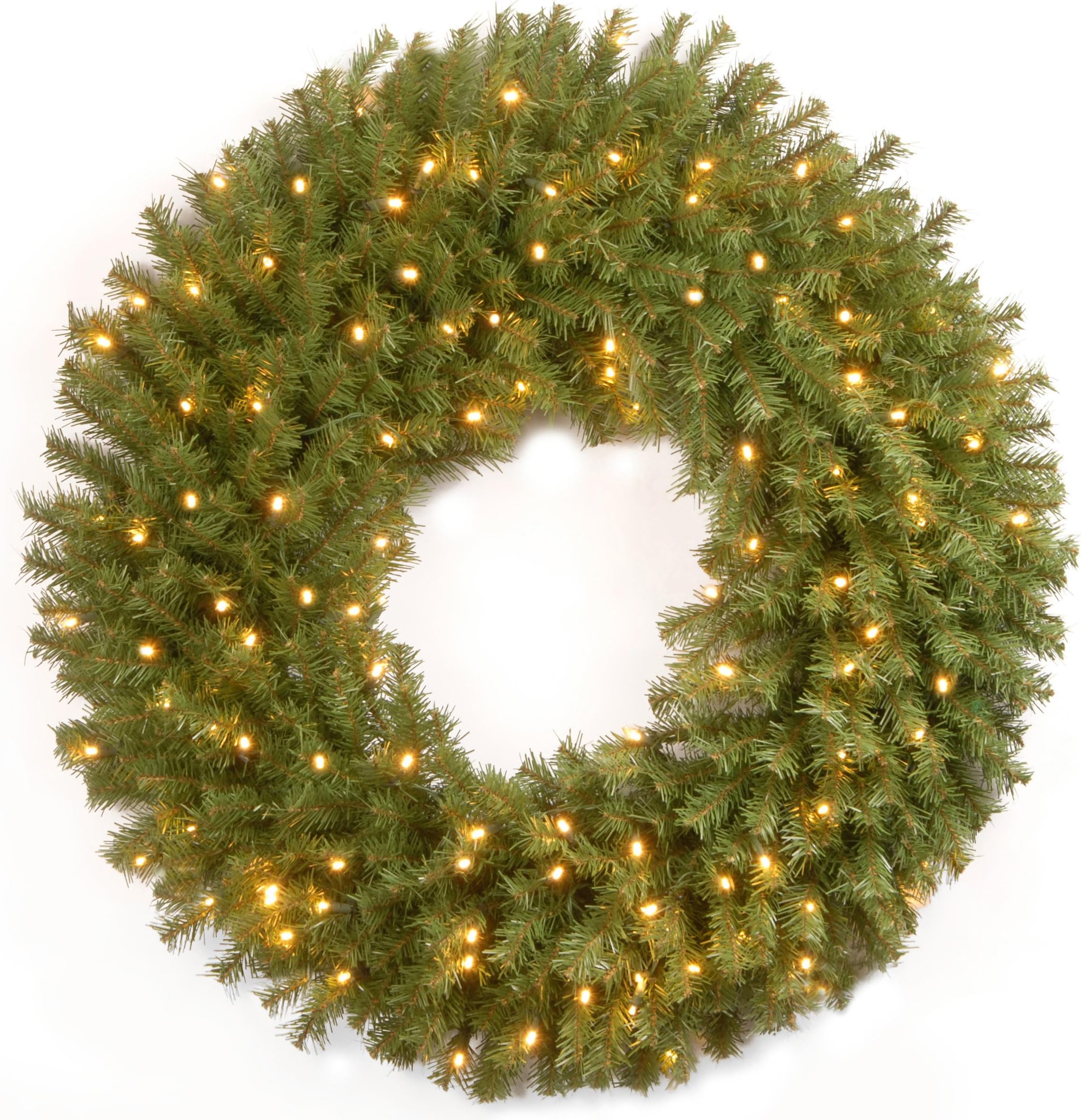 National Tree Company Pre-lit Artificial Christmas Wreath | Includes Pre-strung LED Lights | Norwood Fir - 30 Inch