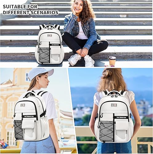 Miniatura 6 de Mochila para estudiantes adolescentes, material encriptado, múltiples compartimentos y mochila de gran capacidad con bolsillos antirrobo, mochilas