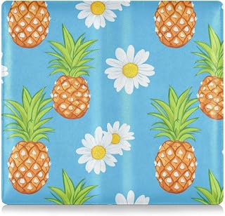 Amooorous Piña con margarita blanca colorida de piel sintética para registro de coche y tarjeta de seguro, organizador de guantera para cualquier coche, camión, motocicleta, remolque o barco