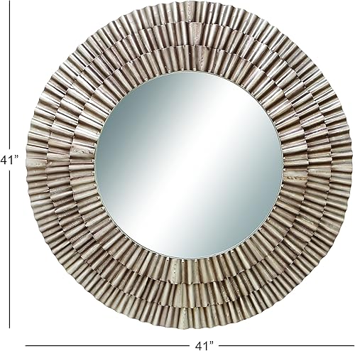 Vista 28 de Deco 79 Espejo de pared de ratán hecho a mano, espejo de entrada tejido, espejo montado en la pared 31 x 3 x 31 pulgadas, marrón