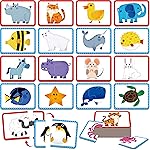 48 Animal Memory Matching Puzzles with Error-Correction, Self-Correcting Puzzle Match Game Educational Learning Activities for Toddlers Kindergarten, Animal-Themed Learning Games Toys for 3 Years Old