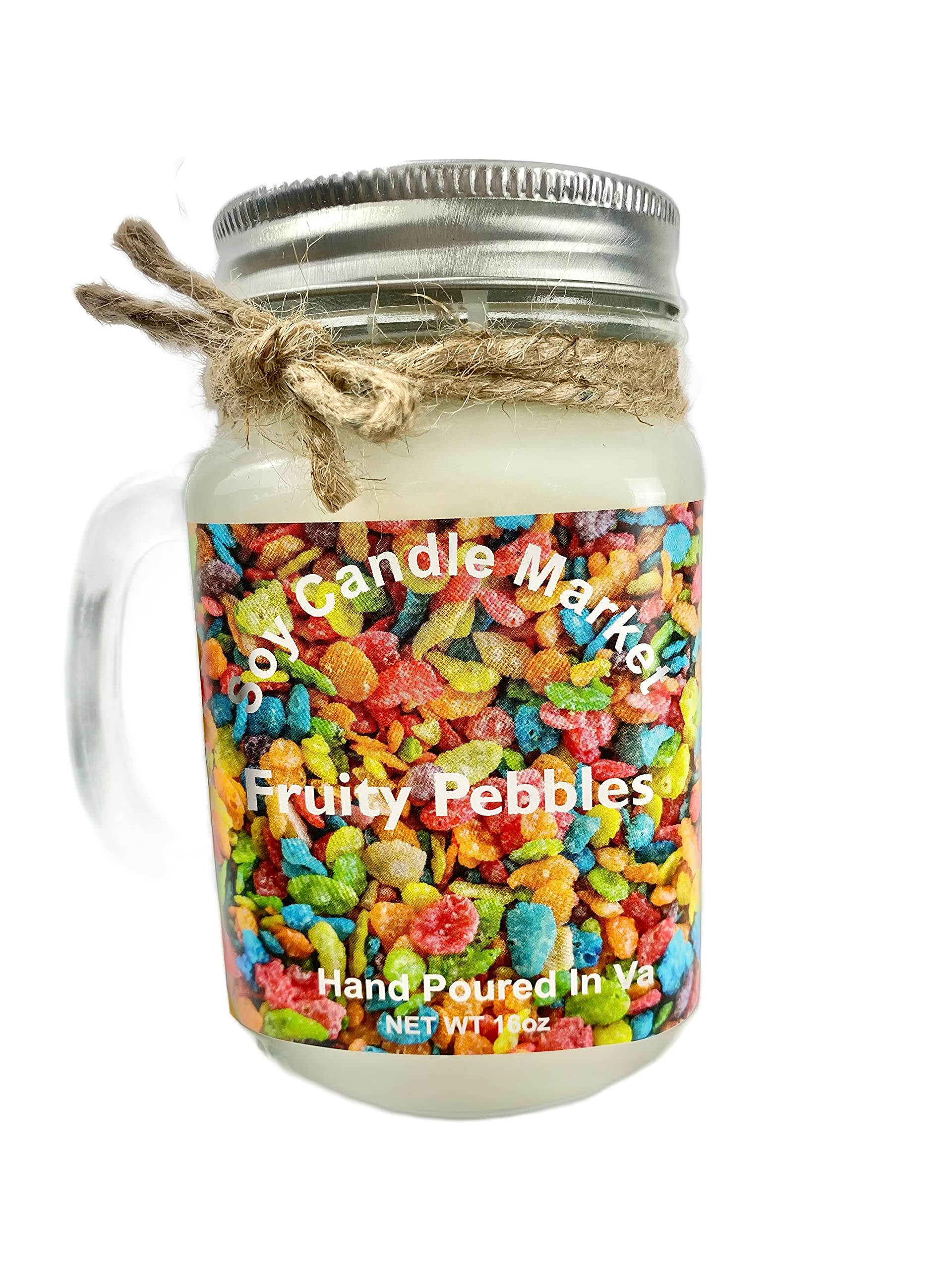 Soy Scented Candles | Handmade & Highly Aromatic Candles Burns Upto 85 Hours in Glass Jar - Perfect for Home Decor, Wedding, Birthday, Dinner (Fruity Pebbs, 12 oz)