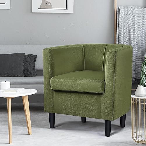 Miniatura 22 de Topeakmart Silla de club de terciopelo, estilo elegante, sillón tapizado para sala de estar, recepción, dormitorio, gris Gris,Beige,Azul,Verde