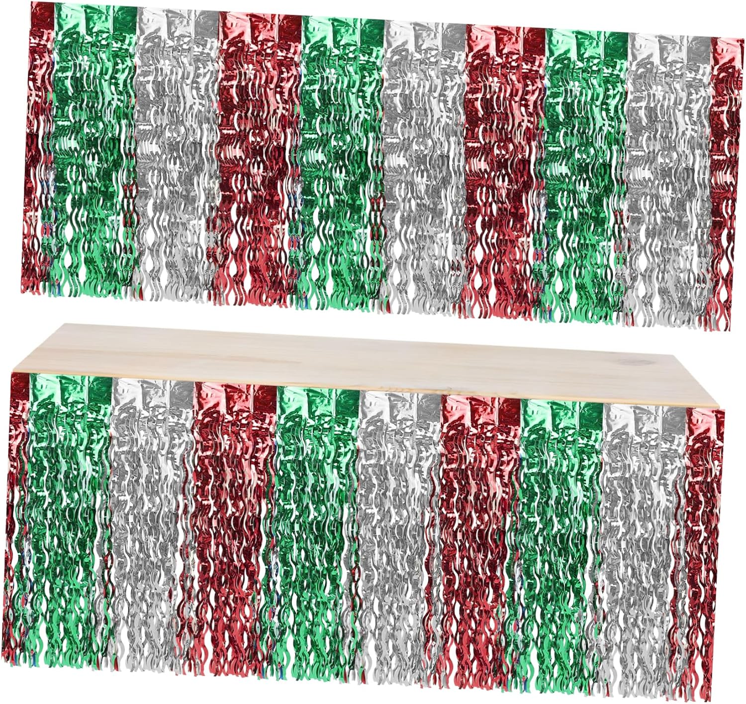 Colorful Scimitar Table Skirt 275x75cm Plastic Wavy Party Decor