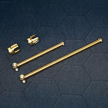 Titanium TC4 Center Drive Tri Tip Dogbone Upgrades Part for Arrma 8S 1/7 Felony | Infraction/Limitless F1,Thicker Durable Harden Steel Axles Center Dogbone Shaft ARA 310941+ARA310942,2PCS-Gold