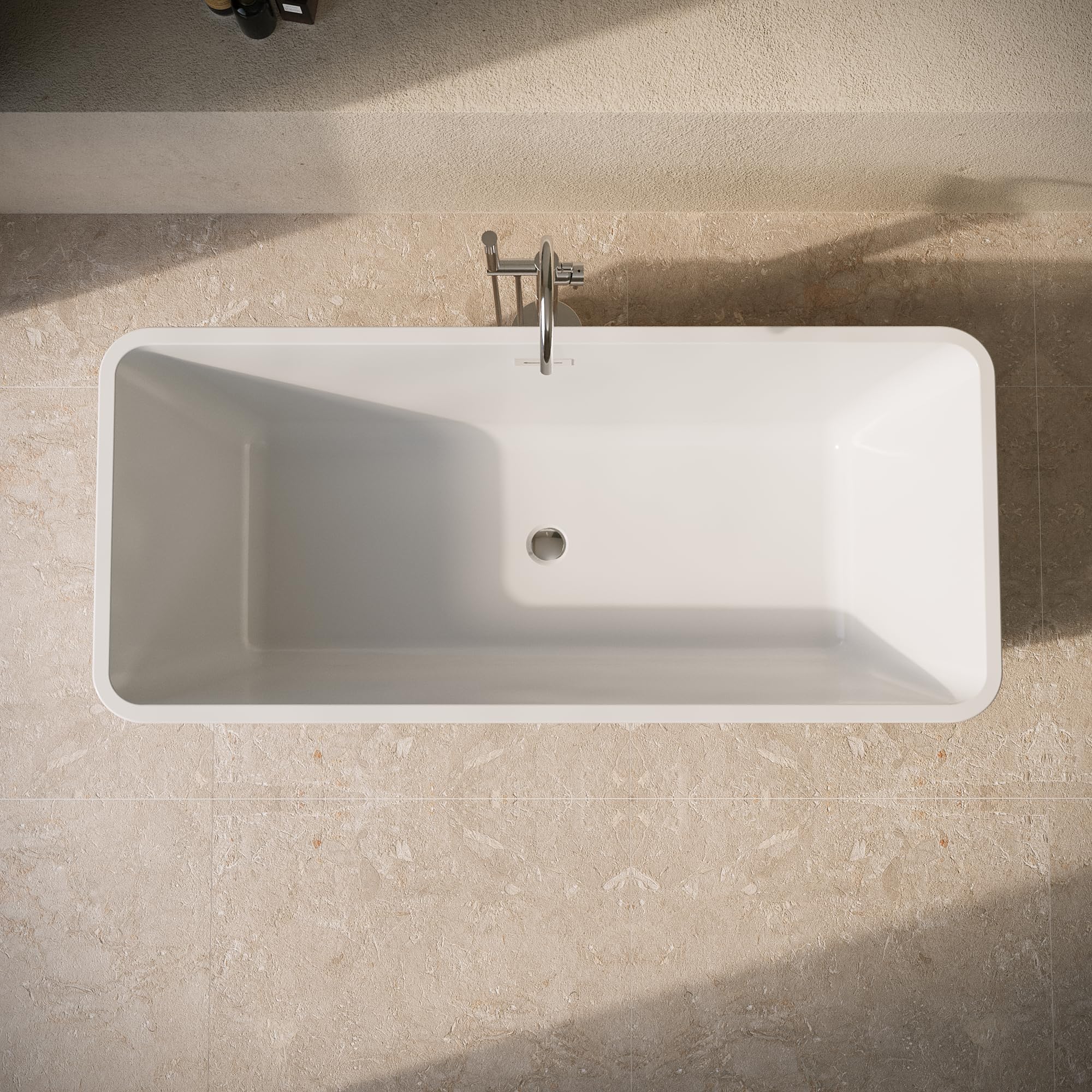Vasca da bagno freestanding 170cm in acrilico bianco lucido | Camilla