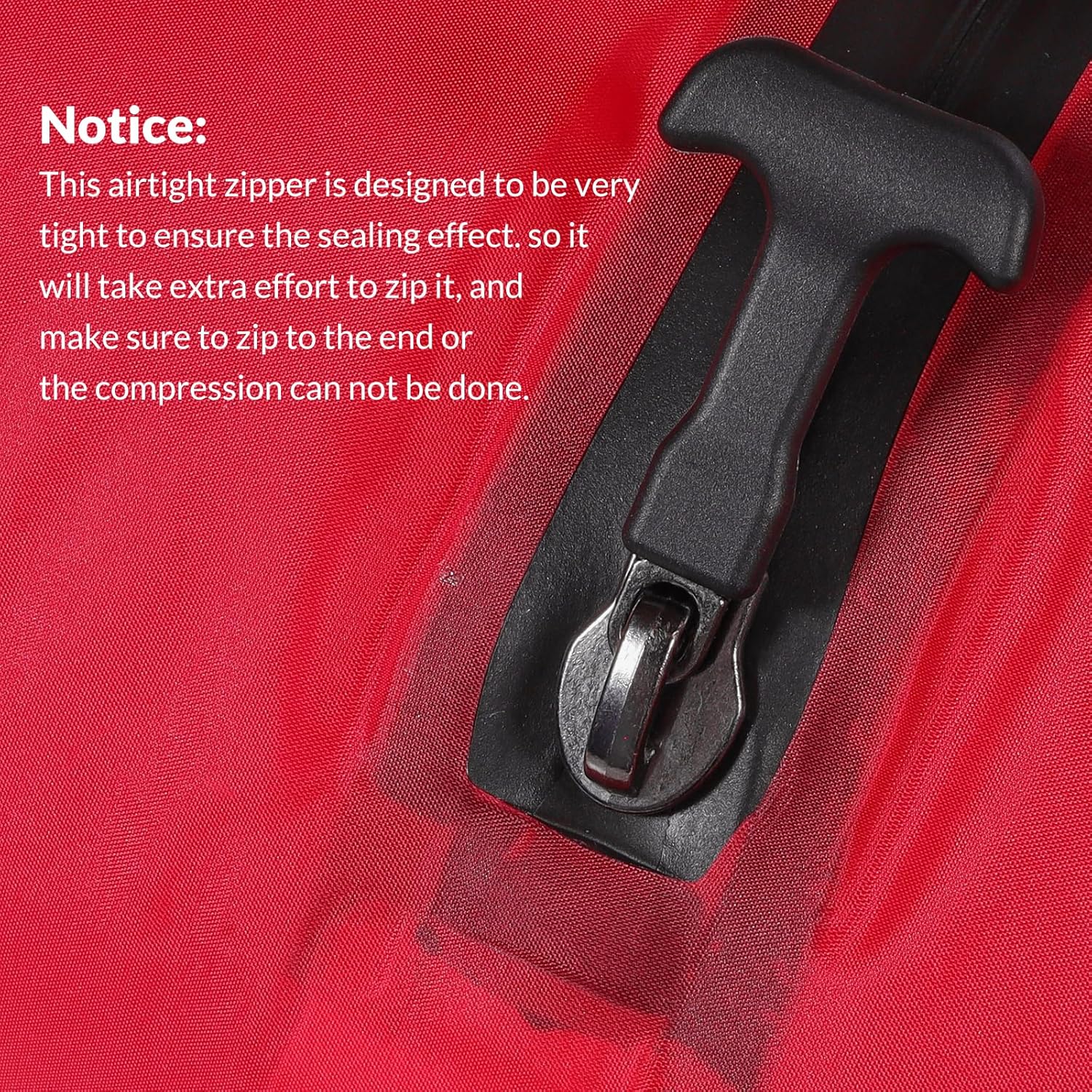 Newdehenm Reusable TPU Travel Vacuum Compression Bags - Waterproof Space Saver Bags for Luggage, Suitcase, Backpack, Storage Organizer (2 Pack, Red) - Image 6