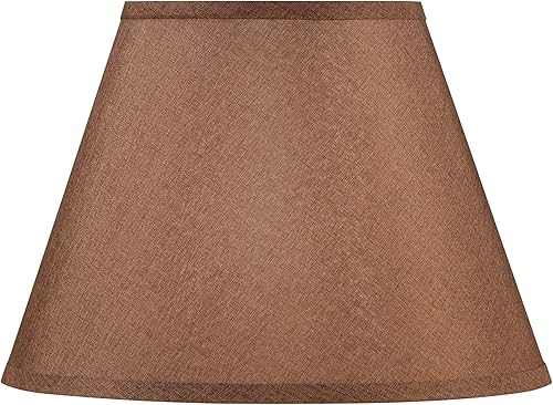 Miniatura 2 de Aspen Creative 32091A, pantalla de araña de transición imperio de tapa dura, tela con textura de arpillera marrón oscuro, parte superior de 7