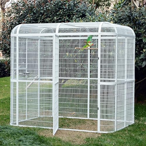 Wonline Iron Birdcages - Jaula grande para pájaros con forma de loro, cacatúa, guacamayo, pinzón, pájaro, aviario, casa resistente para mascotas