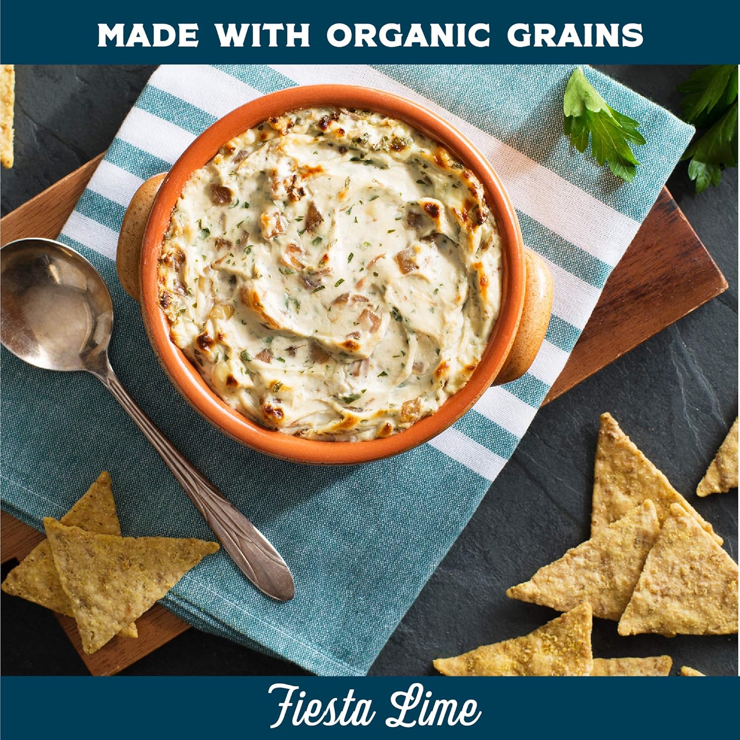 Lundberg Rice Chips, Fiesta Lime, 6 oz (Pack of 12), Gluten-Free, Made with Organic Grains