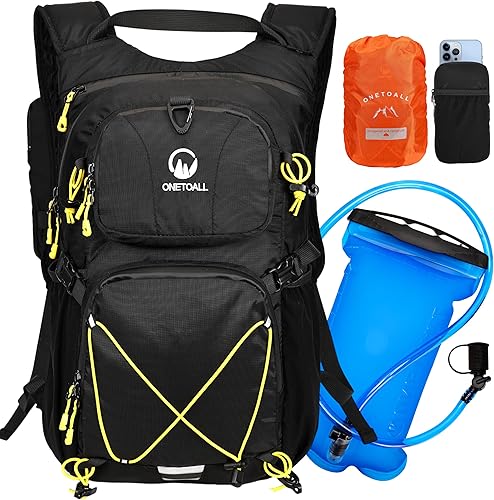 Mochila de hidratación de 22 litros, mochila de senderismo con vejiga a prueba de fugas de 2 litros, ideal para hombres y mujeres, correr, ciclismo,