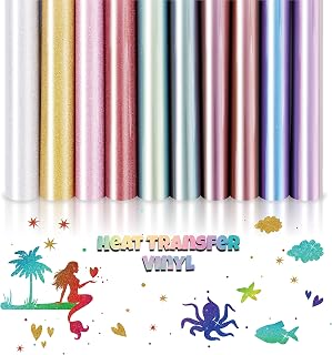 Heat Transfer Vinyl 10pcs Iron on Vinyl Sheets for Fabric 30.5x 21cm Transfer Plotter Film Textile for Ironing on T-Shirt Fabrics Bags Textiles DIY