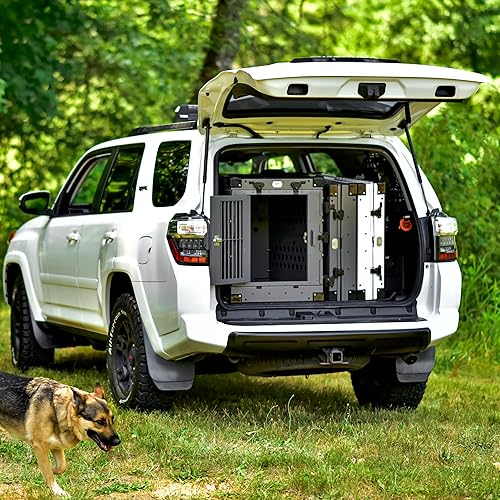 Miniatura 6 de K9 Kennel Boss - Jaula para perros de aluminio con recubrimiento en polvo totalmente plegable y resistente, mediana (gris)