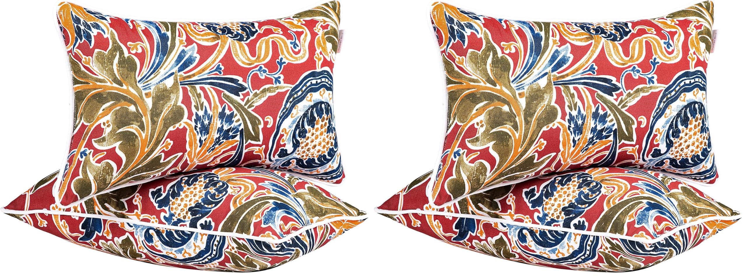 Red Outdoor Pillows - Colorful & Weather-Resistant -8 Red Outdoor Pillows - Colorful & Weather-Resistant -8