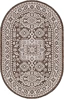 Vista 93 de Unique Loom Outdoor Aztec Collection Alfombra de área - Chalca (10 pies, redonda, azul/marfil)