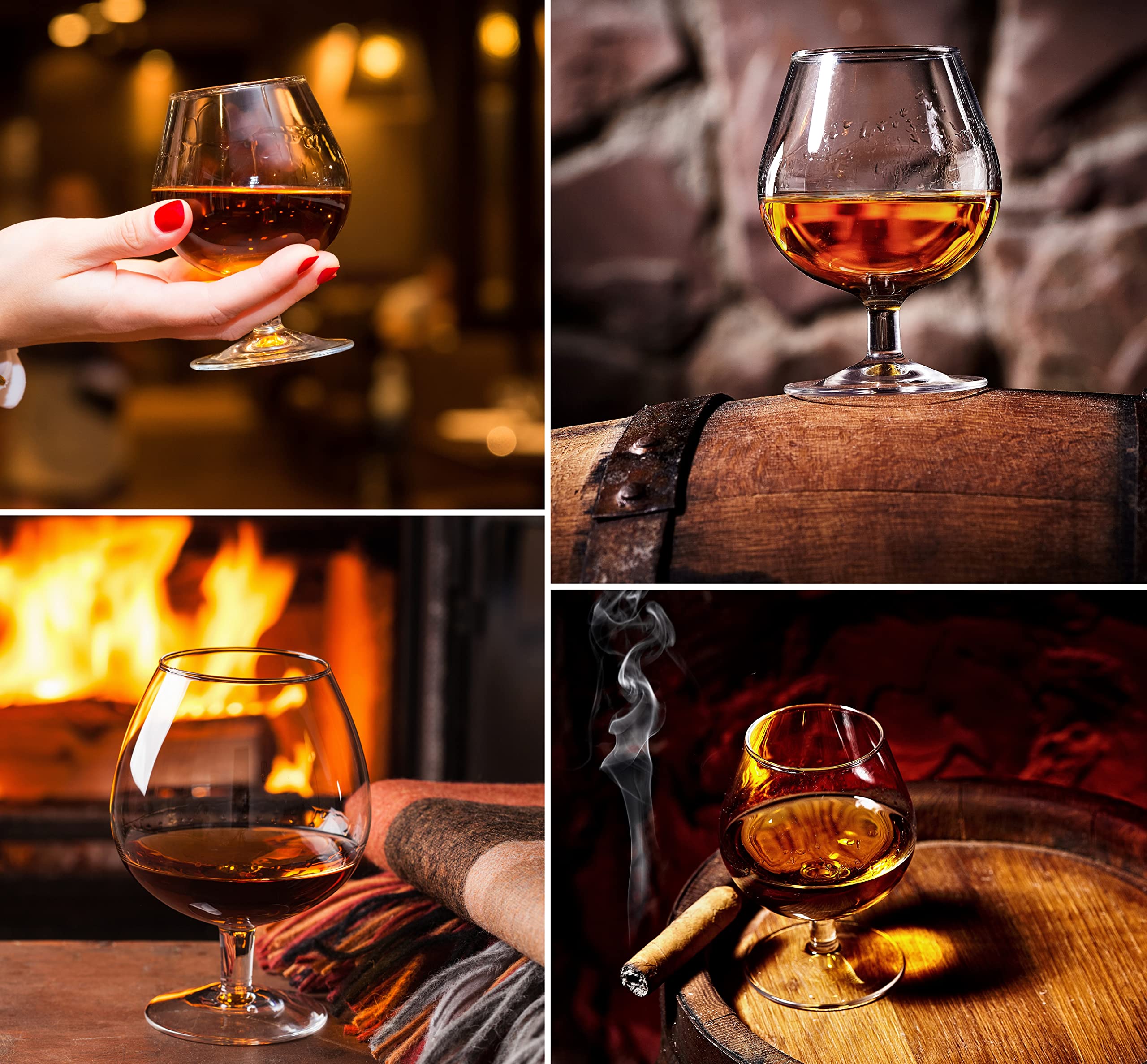 4er Set Cognacgläser Brandygläser | Cognac Brandy Schwenker Weinbrand Cocktail Glas | 350ml | Perfekt für Zuhause, Restaurants und Partys | Spülmaschinenfest
