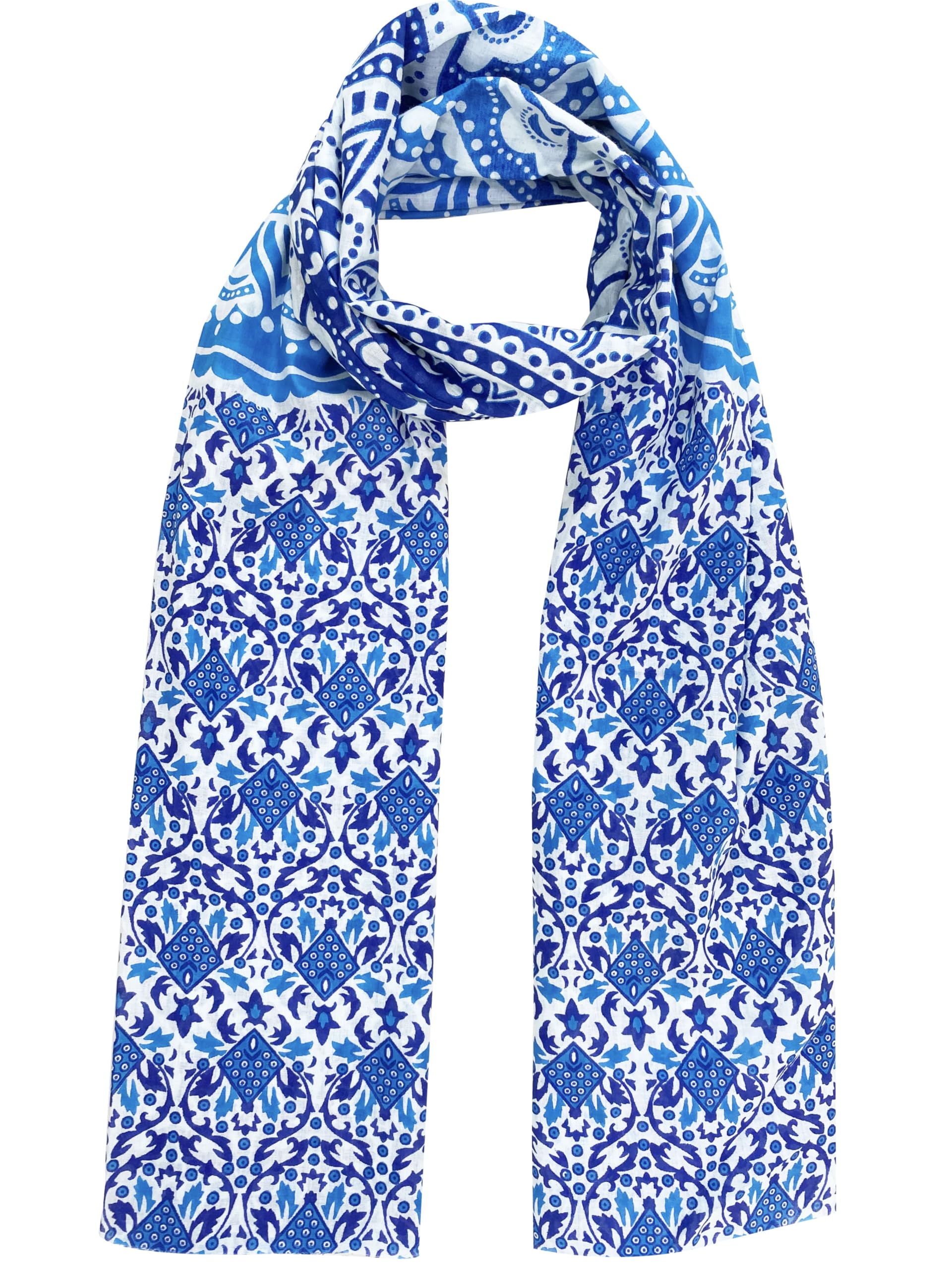 Pure Cotton Printed Scarf for women | Lightweight Soft Scarves Stoles for Summer & Winter-image-47