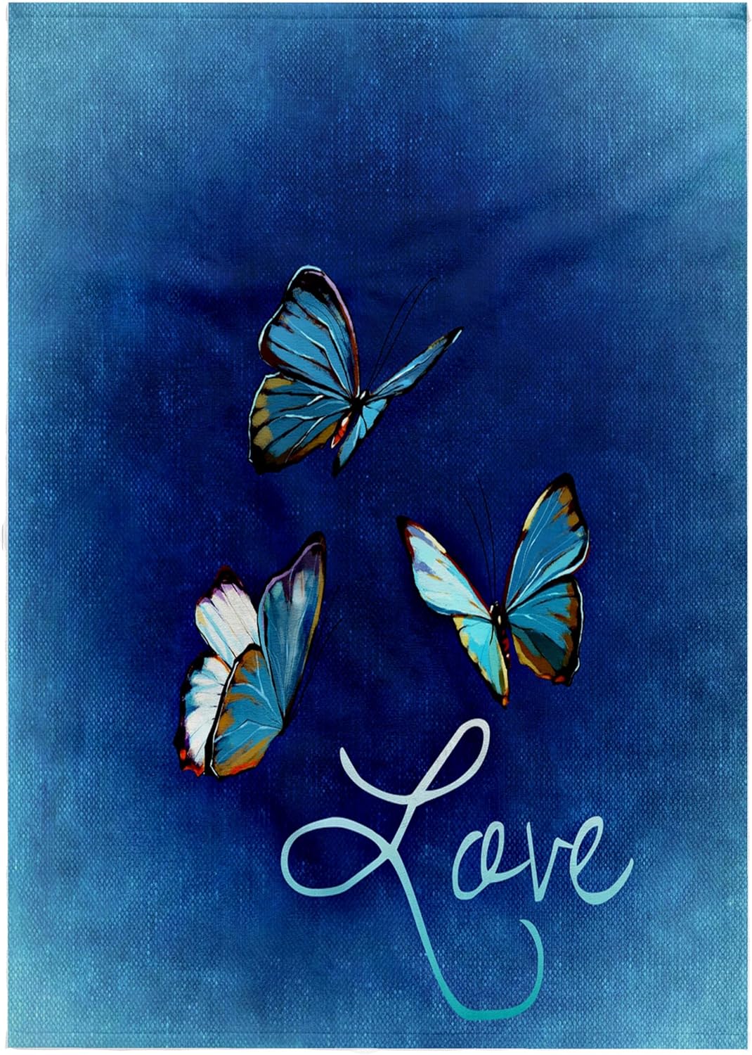 3dRose - Sven Herkenrath Love - Love Style with Butterfly and Blue Background - Towels (twl-236721-2)
