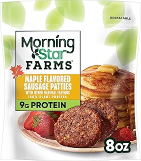 MorningStar Farms Plant Based Sausage Patties, Vegan Meat, Maple Flavored (6 Count)