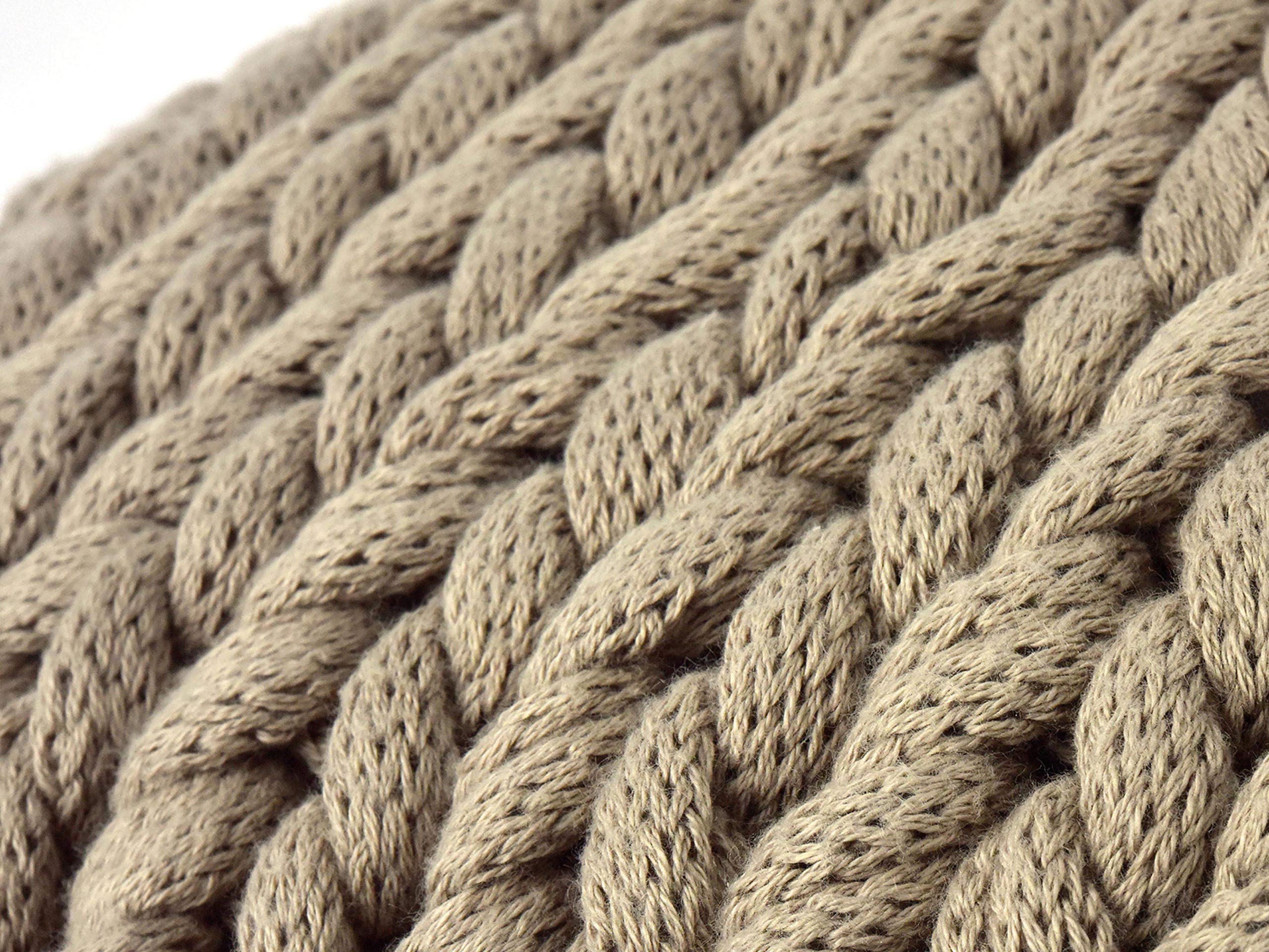 Housse de Coussin Marlin tricoté grossièrement, 50x50 cm, Sable, 100% Coton, Oekotex, Confortable, élégant et à la Mode, décoratif, Coussin de canapé
