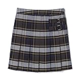 Girls Plaid Adjustable Waist Pleated-Front Two-tab Scooter