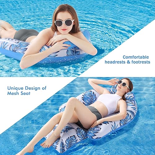 Miniatura 2 de YanZinLin - Flotadores inflables para piscina, flotadores inflables para adultos, balsas de piscina, hamaca de agua para piscina, bronceado flotante