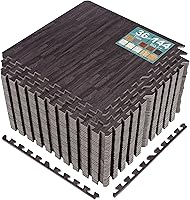 Vista 34 de Sorbus Losetas de suelo de madera veteada, esteras de espuma EVA entrelazadas, losetas de 3/8" de grosor para suelos de madera, esteras de ejercicio