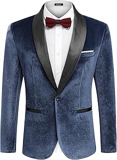 Men's Velvet Tuxedo One Button Jacket Dinner Prom Wedding Blazer Jacket