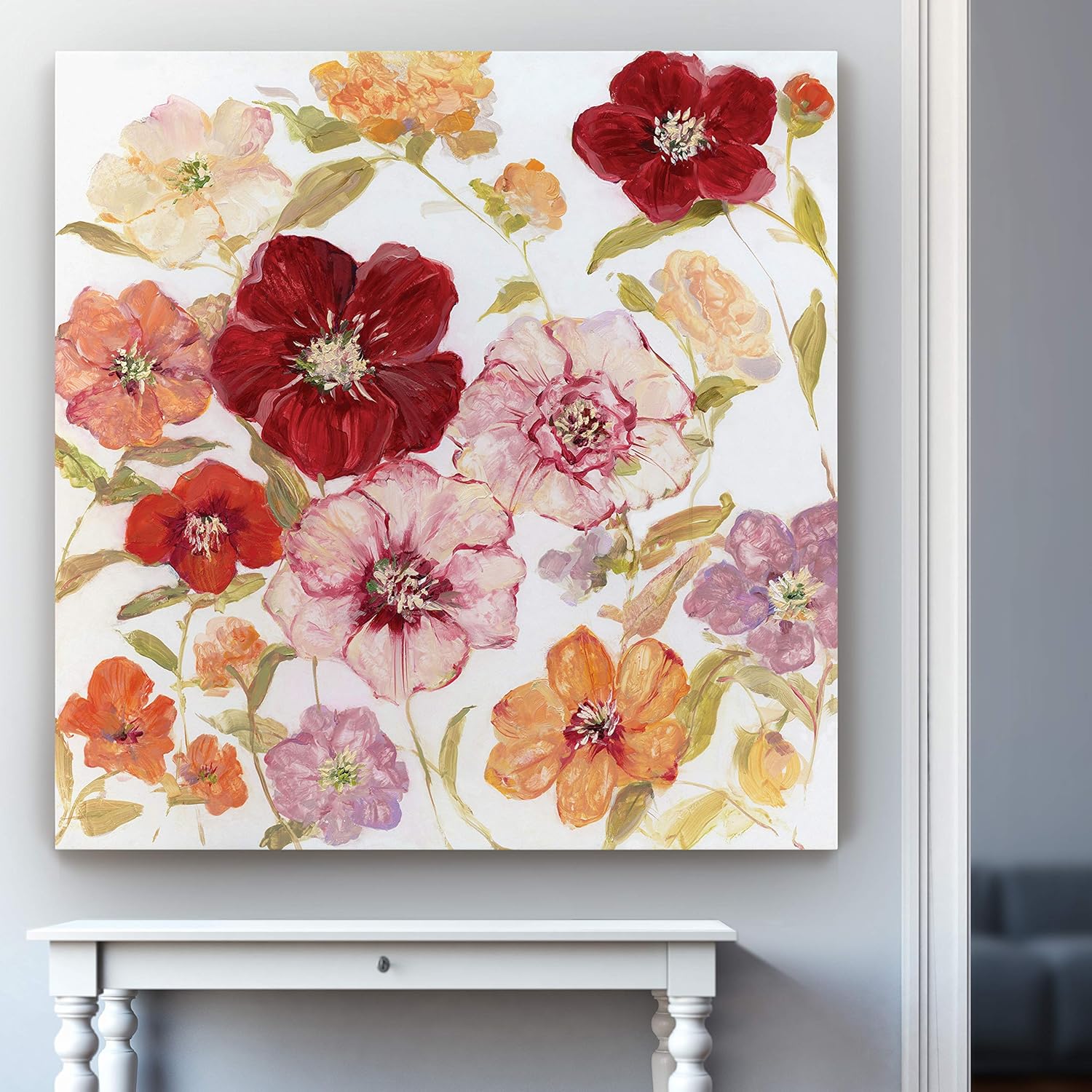 Renditions Gallery Colorful Flower Scenes Square Modern Wall Art