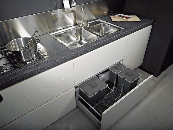 ELLETIPI Metropolis ptc22 09050 1 F C10 PPV Waste from Drawer, Grey, 81 x 46 x 22 cm