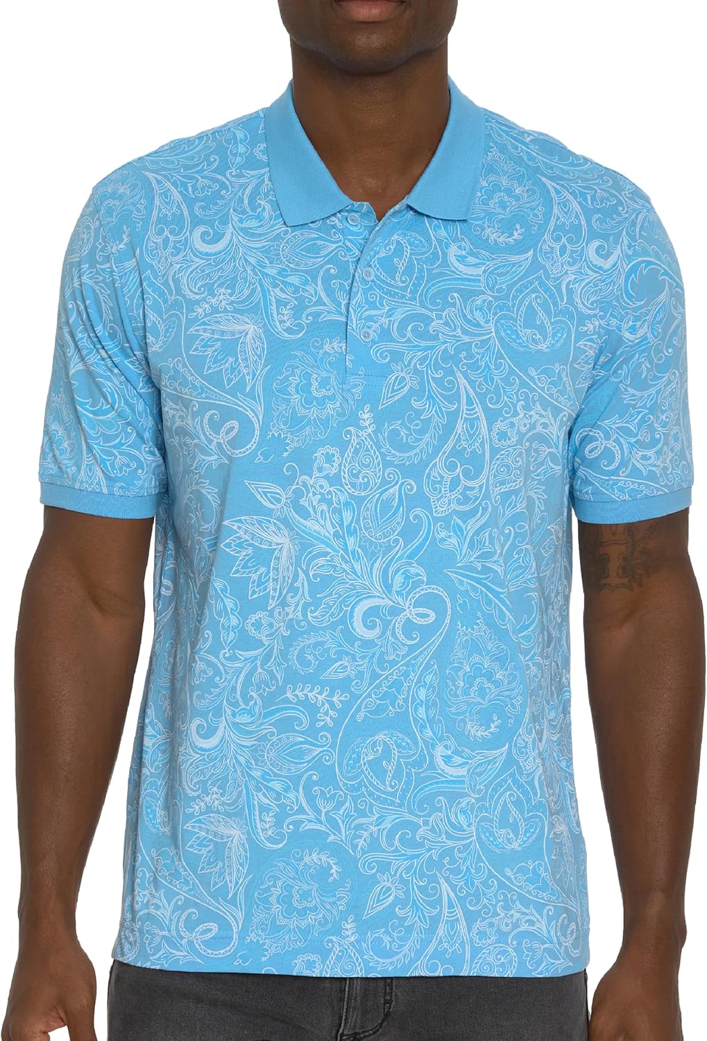 Robert Graham Men’s Dozer Short-Sleeve Polo Shirt, Premium Cotton Knit Top, Classic-Fit & Richly Detailed for Wear