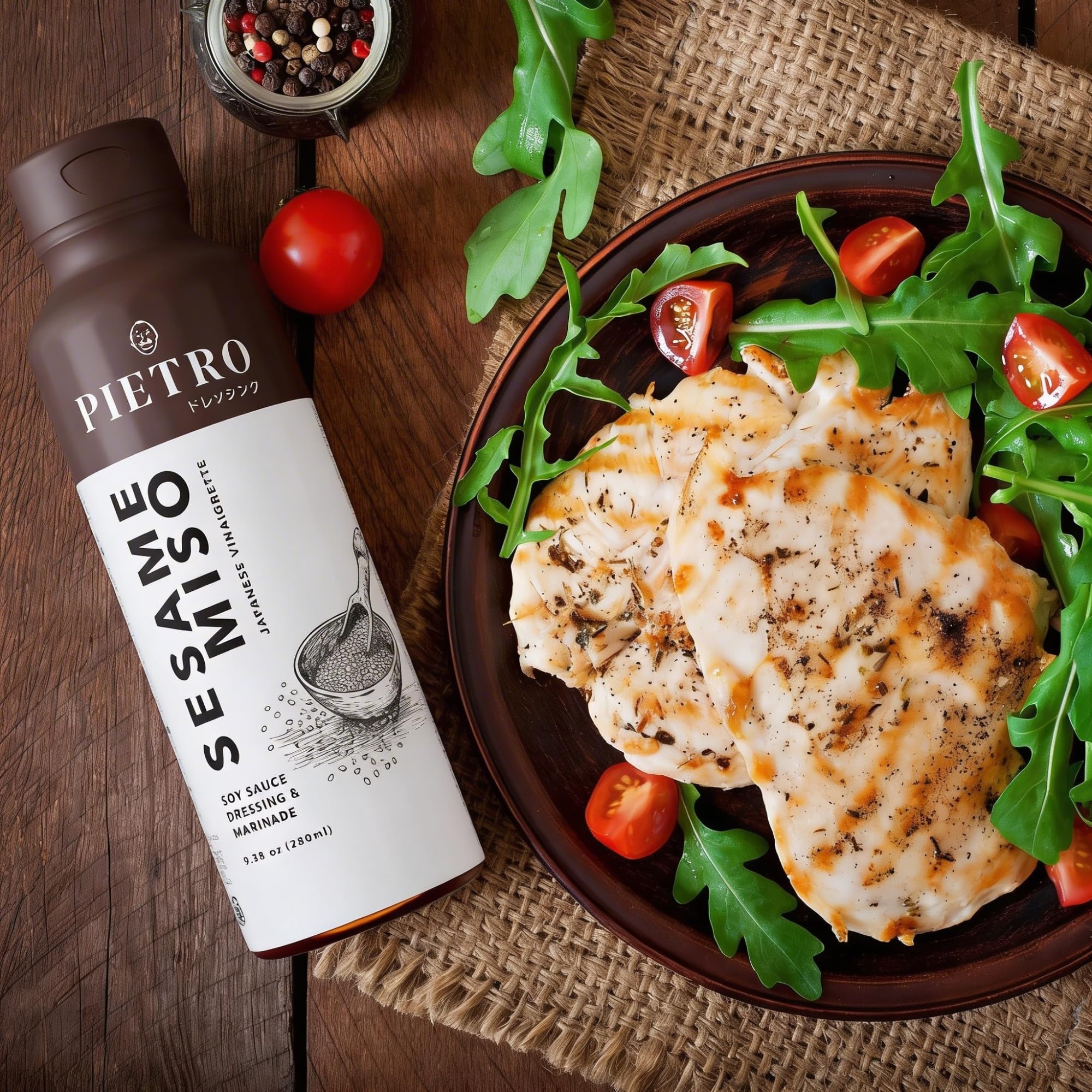 Amazon.com : Pietro Sesame & Miso Dressing - No MSG & Gluten Free Japanese  Style Marinade and Vinaigrette - For Salads, Vegetables, Seafood & Grain  Bowls