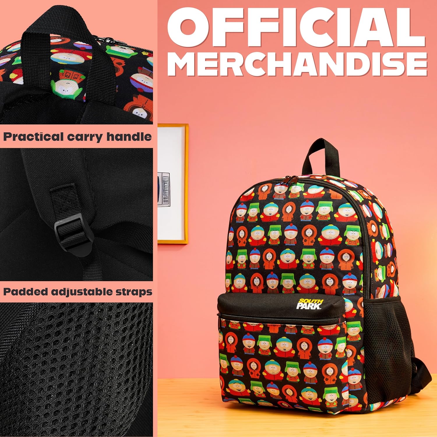 South Park Backpack Men Teens Work Gym Bag Stan Kenny Eric Rucksack Bookbag (AOP