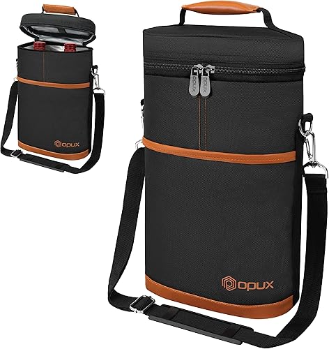 Miniatura 102 de Bolsa para transportar botellas de vino de 2 y 3 botellas. negro