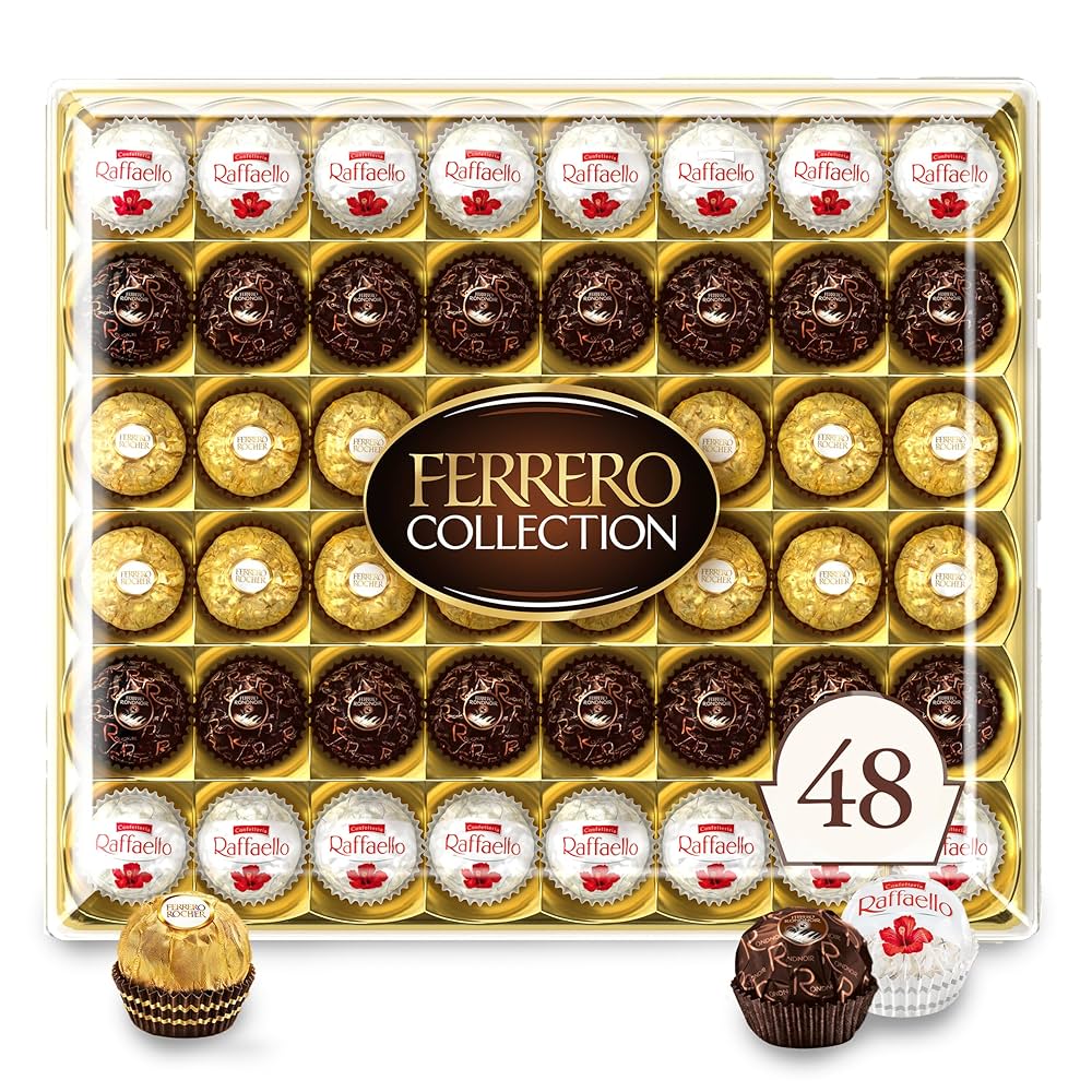 meiji アーモンド チョコ　20箱 + Ferrero Rocher 48粒 Ferrero Rocher Hazelnut Chocolates, 48 Count, 21.1 Ounce