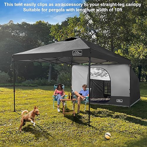Miniatura 3 de KAMPKEEPER Tienda de campaña lateral, tienda de campaña para toldo desplegable de 10 x 10 pies, kiosco fácil de instalar, compatible con tiendas de