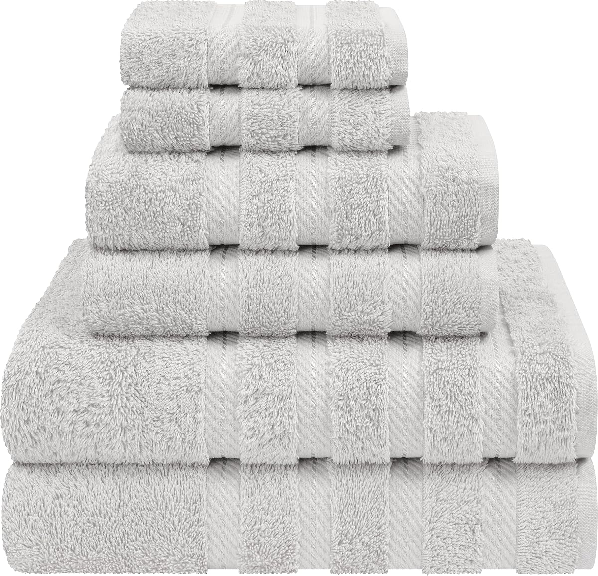 Toallas turcas de lujo 100% algodón, juego de toallas de 6 piezas | Suave, absorbente, de secado rápido, certificado OEKO Tex Standard 100, duradero, lavable a máquina, calidad premium de hotel