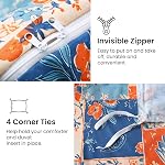 Mooreeke Duvet Cover Full Size, 3 Piece Boho Montage Floral Duvet Cover Set with Zipper Closure, Soft & Breathable Microfiber Botanical Patterns Bedding Set with 4 Corner Ties and 2 Pillow Shams