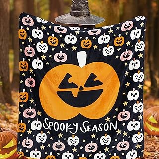 Bedsure Halloween Fleece Throw Blanket - Printed Pumpkin Blanket for Halloween, Decorative Blanket for Couch, Sofa, Bed, Halloween Flannel Soft Throw Blanket for Women, Men, Kids, 50"x60"
