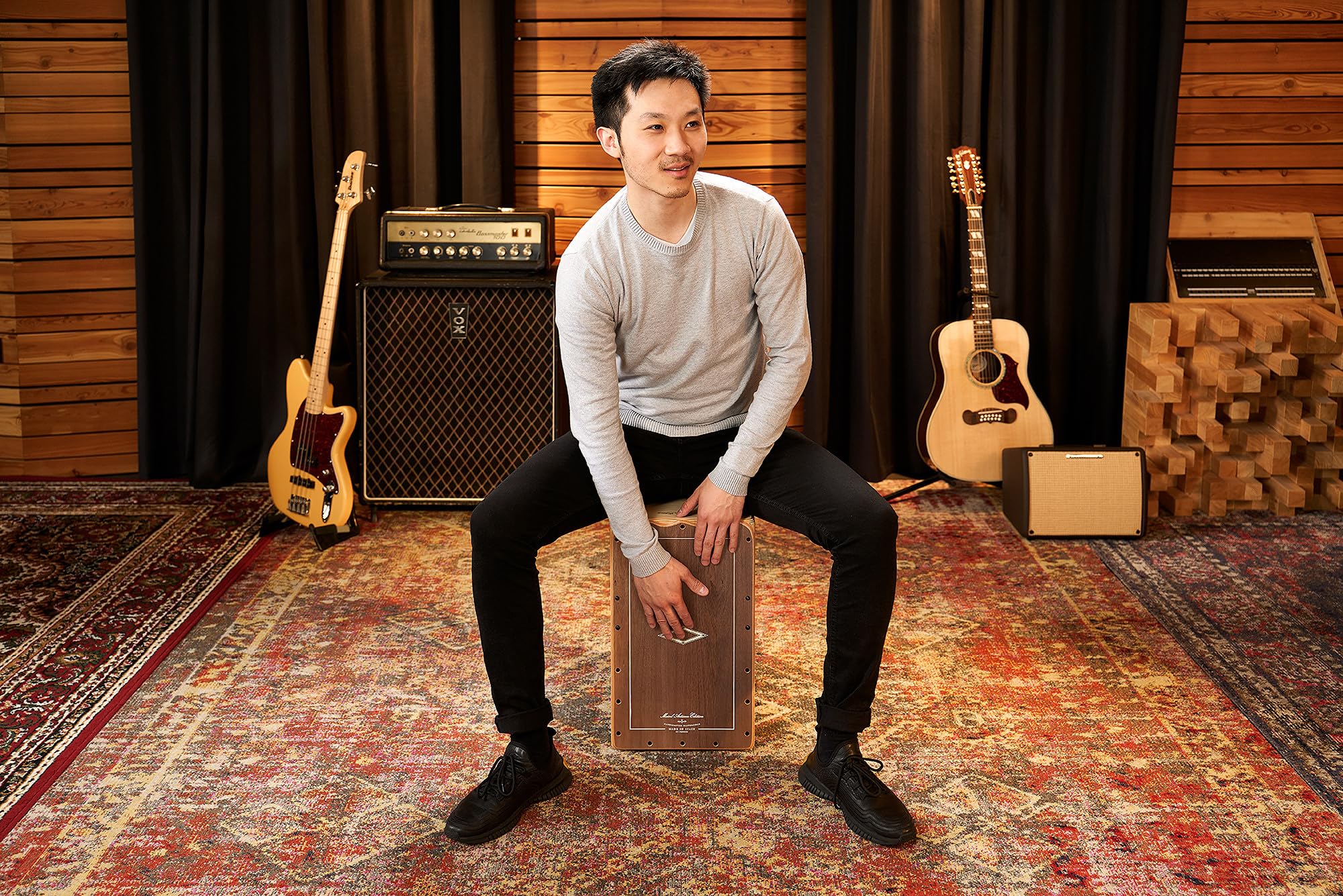 Meinl Percussion Artisan Cajon Instrument/Trommel für Erwachsene/Fortgeschrittene/Profis - Grey Eucalyptus Frontplatte / Korpus aus Baltischer Birke - Kein Cajon Bausatz - Tango Line (AETLGE)