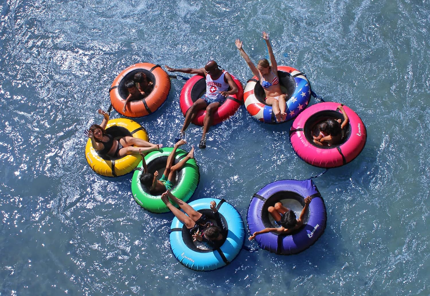 Bradley Heavy Duty Tubes for Floating the River; Whitewater Water Tube; Rubber Truck Tire Tube with Cover for River Floating; Linking River Tubes for Floating the River; River raft Tube