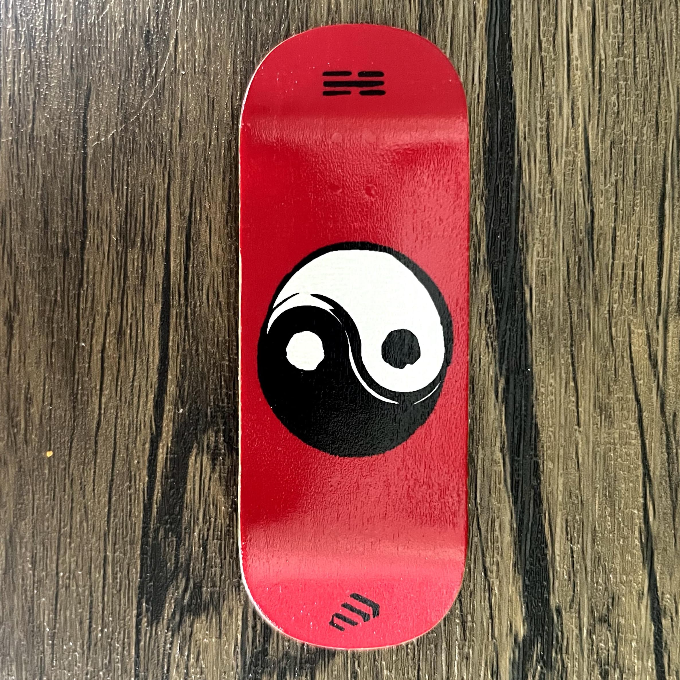 NOAHWOOD Handmade Fingerboard Deck 97-98mm x35mm 5 & 6-Layer Color maple Pro and Deep concave Taichi Deck (Tai Chi Red)
