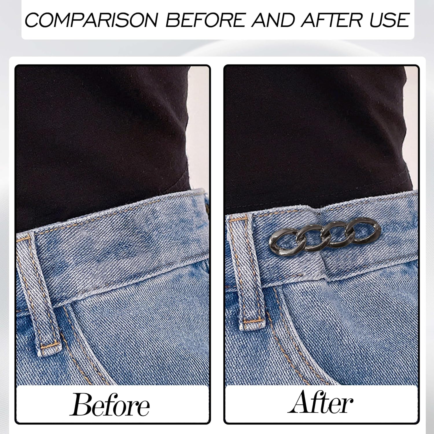 4 Sets Adjustable Jeans Button, No Need to Sew Detachable Button Pins, Perfect Fit Detachable Instant Button. (Gun Circle)