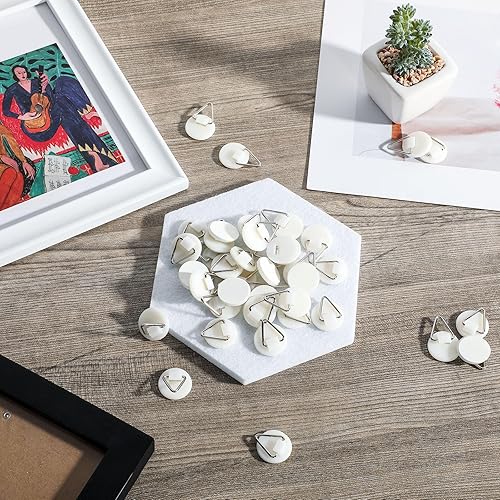 Miniatura 5 de Patelai 80 ganchos adhesivos para placas para pared, ganchos adhesivos invisibles, ganchos redondos autoadhesivos para decoración de platos, cuadros