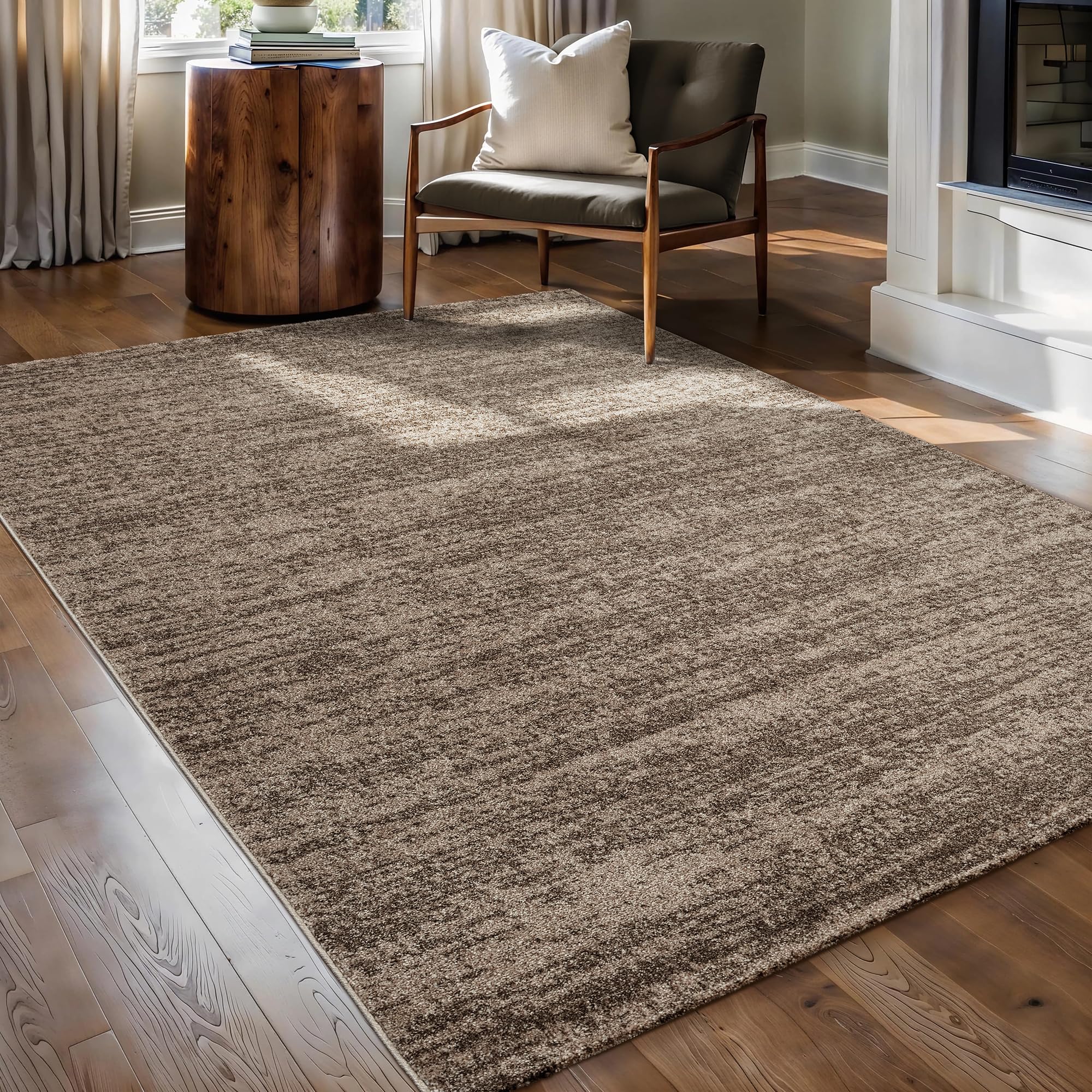 SANAT Oslo Teppich für das Wohnzimmer - Teppich mit modernem Design, Geeignet für Wohnzimmer, Flur, Esszimmer, Schlafzimmer, Küche und Kinderzimmer - Braun, Größe: 160 x 230 cm