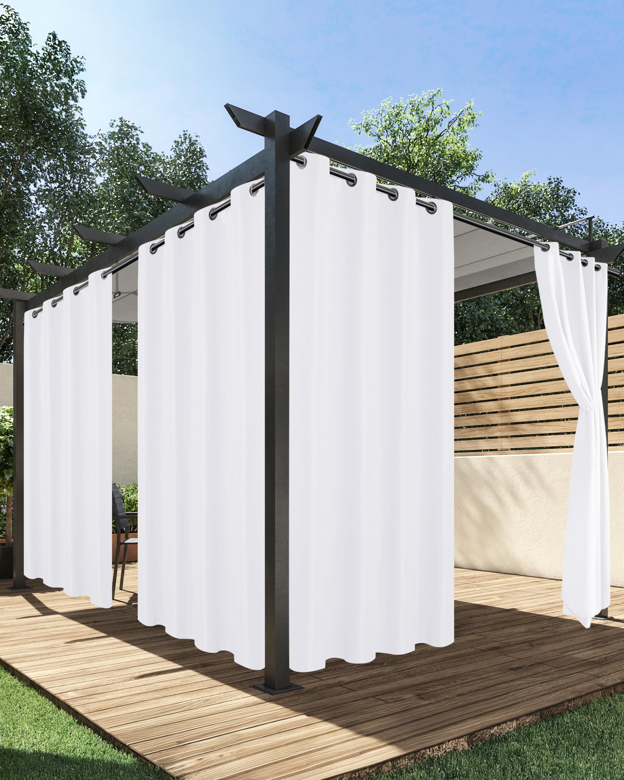 Photo 1 of HolidayIdeas Outdoor Curtains Waterproof 2 Pcs 84"x95"