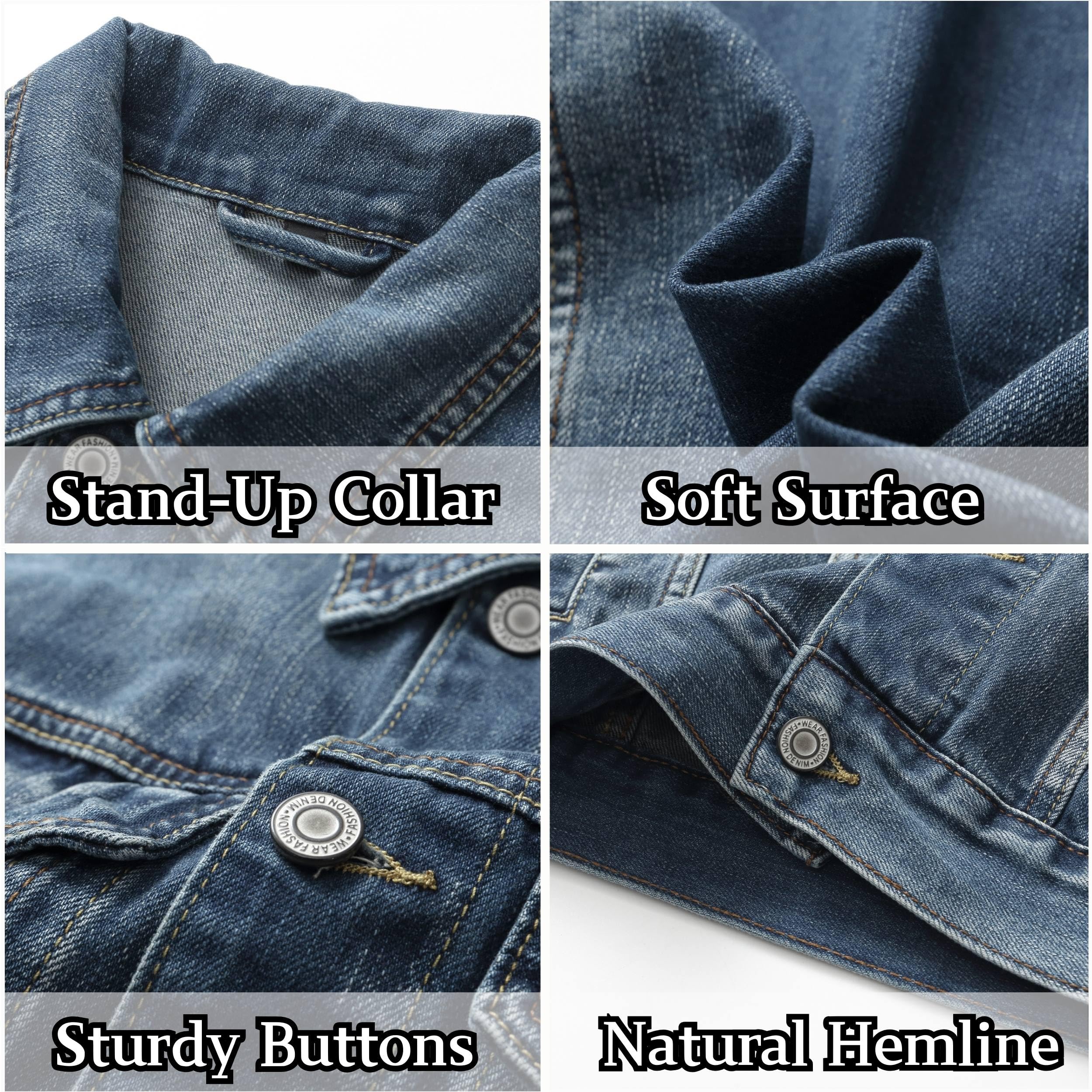 Homme Gilet en Jean Veste Classique Rétro Denim Veste Décontractée Sans Manches Denim Gilet Motard de Multi Poches